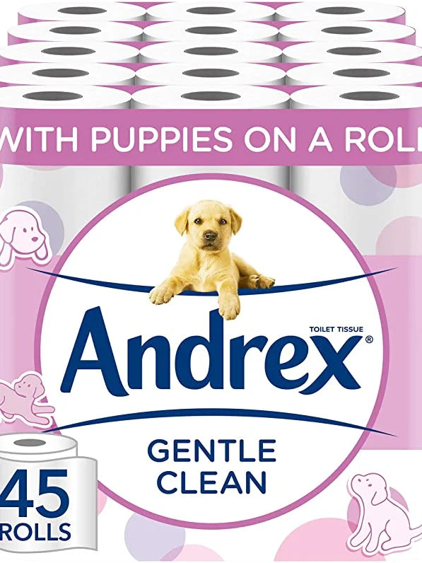 Andrex Gentle Clean Toilet Rolls - 45 Toilet Roll Pack