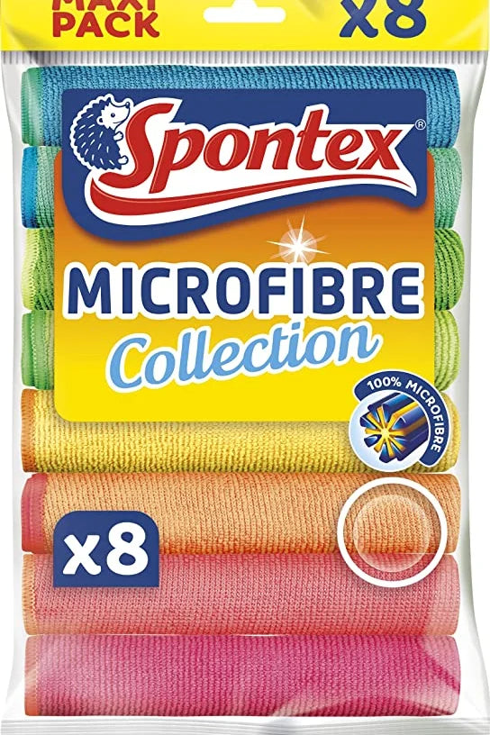 Spontex Microfibre Cloths, Pack of 8